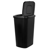 13.3-gal Touch Lid Trash Can, Black with Decorative Texture