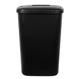 13.3-gal Touch Lid Trash Can, Black with Decorative Texture