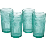 Adeline 16-Ounce Emboss Glass Tumblers, Set of 4