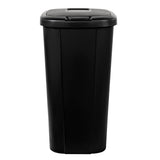 13.3-gal Touch Lid Trash Can, Black with Decorative Texture